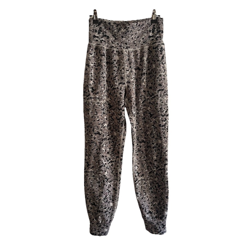 Athleta Pants Womens Small Gray Salutation Textured Jogger Knit Yoga Gym Pockets